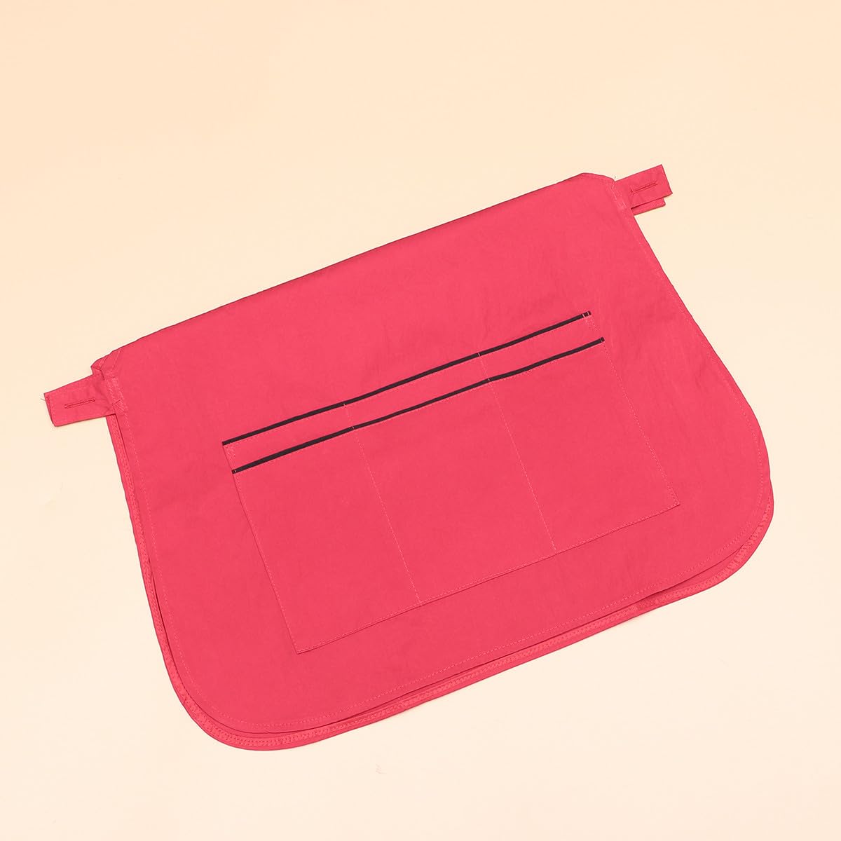 Delantal de Trabajo para Estilista de Peluquería Rojo Bolsillos, Multiuso de Fibra, Adecuado para Cocina y Uso Comercial