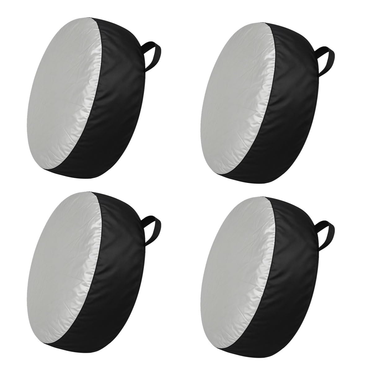 Photo 1 of KPFILEH 4PCS Car Tire Cover Set, Waterproof Dustproof Auto Spare Tire Storage Bag with Handle, Sun Rain Snow Vehicle Wheel Protector Cover, Fits 13-18 Inch Tires Diameter RV, SUV, Trailer(S)