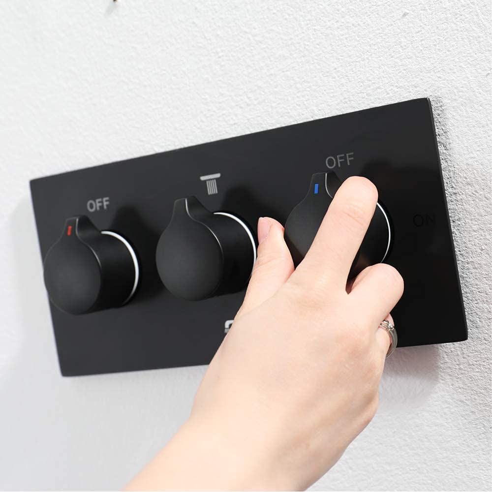 Zestaw prysznicowy z systemem natryskowym z muzyką, montowany na suficie, zestaw baterii prysznicowej z 64 kolorami LED, zestaw prysznicowy Combo z ręcznym natryskiem i deszczowni,Black