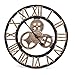 Produktbild LILONGXI Wanduhr  Vintage Wanduhr Retro Europäische Künstlerische Stil mit dekorativem Zahnrad und römischen Ziffern Handarbeit 3D für Wohnzimmer Küche Schlafzimmer bar Cafe (Farbe Kupfer)