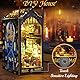 BuzzoXerex Book Nook Kit, DIY Miniature House, Miniatur Haus Holz, 3D Buch Ecke Miniatur Kit mit Möbeln und LED Leuchten für Hausdekoration Kreative Geschenken (Magischer Basar)