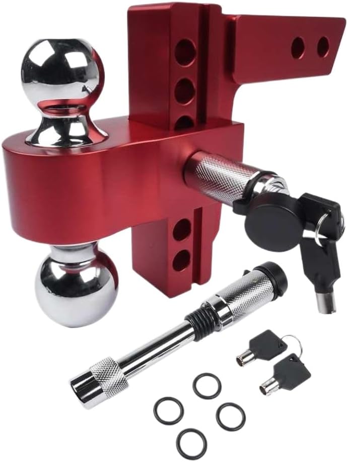 Adjustable Trailer Hitch Fits 2 Inch Receiver 6 Inch Drop Solid Tube Hitch 12500 LBS