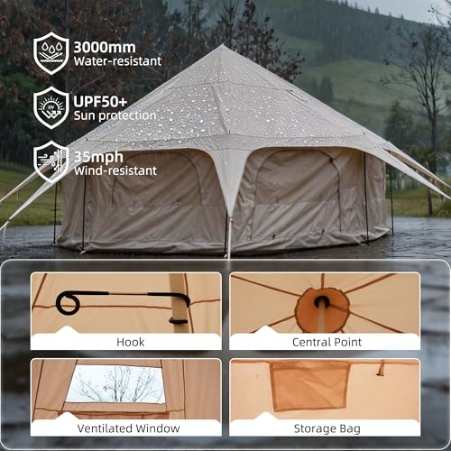 Carpa Bell de Oxford 600D 14.8x9.2 ft con Estufa miniatura 5