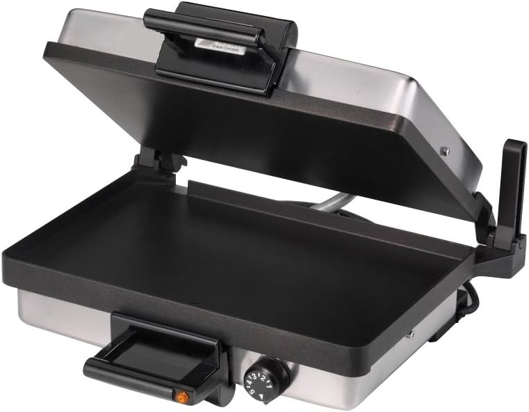 Silex 2439 Grill with lid open, showing non-stick plates