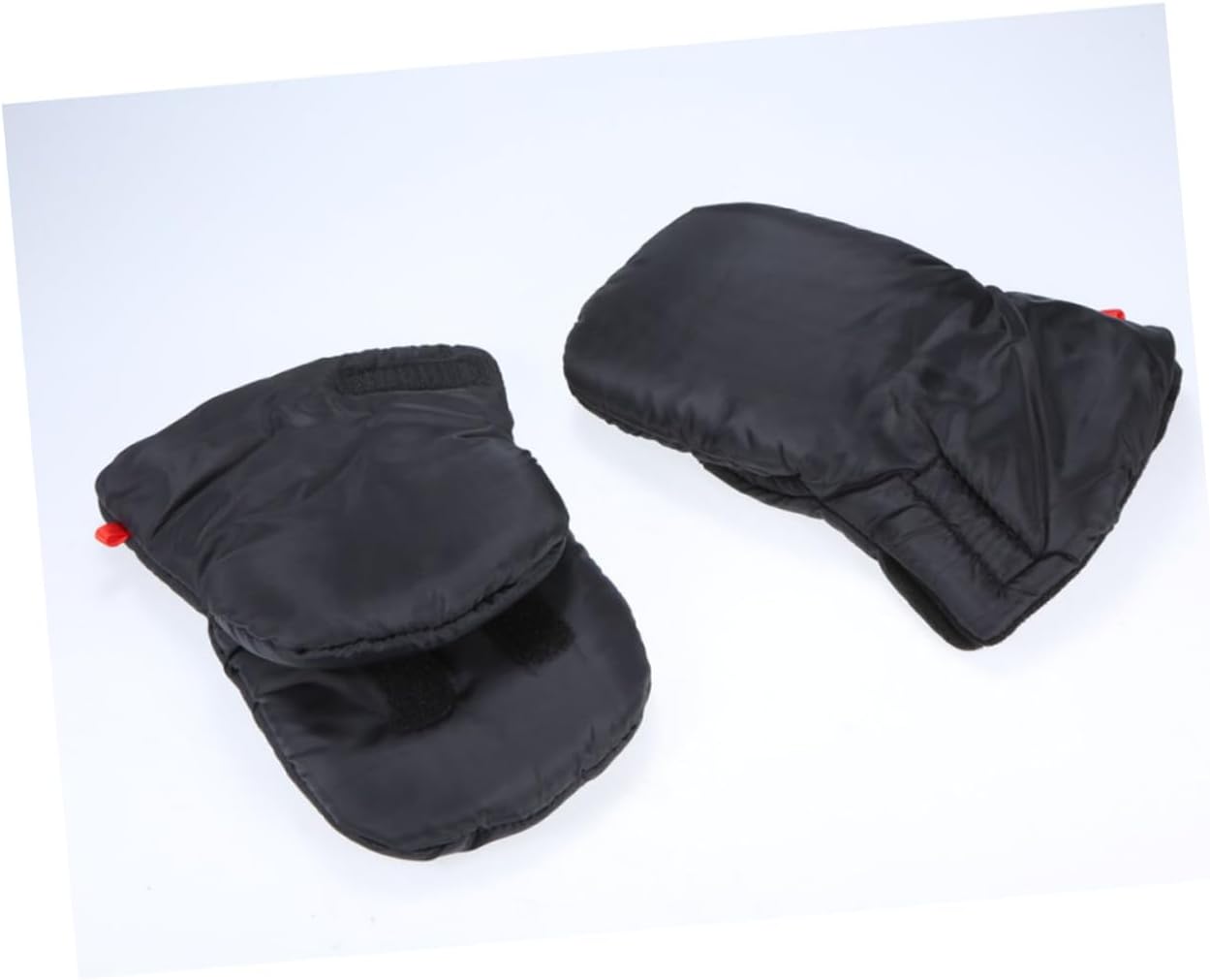 Vaguelly One Pair Windproof Stroller Gloves Thick -Freeze Warm Gloves for Parents Fits Stroller Bars Black