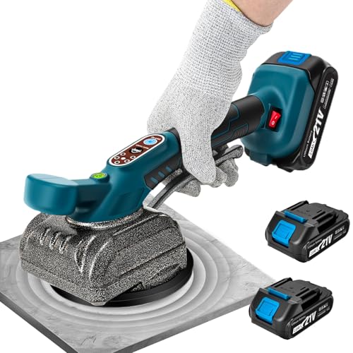 Blayram 21V Cordless Tile Vibration Tool with 2×2.0Ah Batteries – 110lb Suction, 5