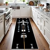 Meugesoi Flughafen Landebahn Teppich Läufer 60x120 cm Flugzeug Runway Carpet rutschfest Waschbar Bettumrandung Schlafzimmer, Piloten Teppichläufer für Küche Flur Eingangsbereich