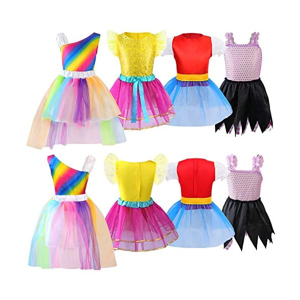 Jeowoqao girls dress up trunk princess set, 24 pcs pretend play costume set, fairytale, supergirl, princess, rainbow unicorn costume for toddler/little girls ages 3-5yrs - image 10