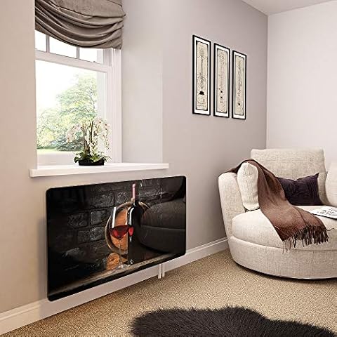 Glass Radiator Cover Printed - Wine and Barrel Cover