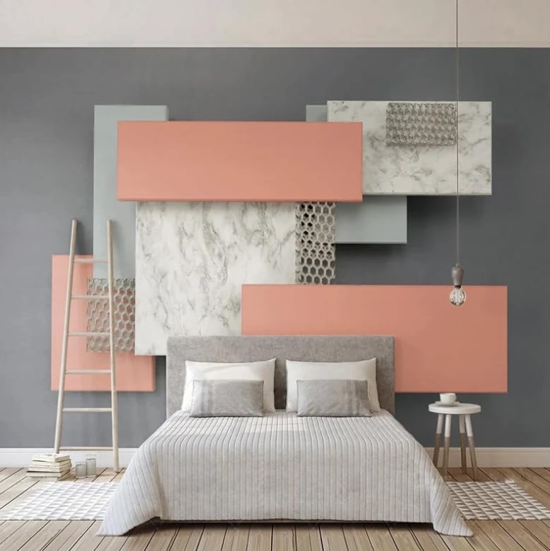 Papier peint 3D géométrie marbre photo murale salon chambre 200x140