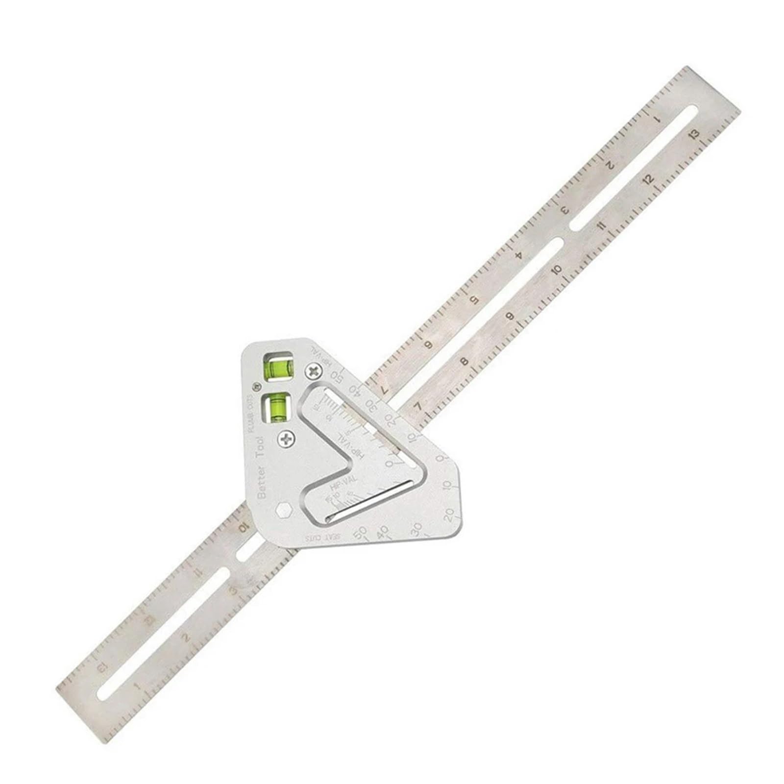 Règle d'angle multifonctionnelle 350mm double face échelle métrique et règle de niveau