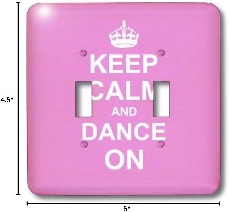 3dRose lsp_157705_2 Keep Calm and Dance on Carry on Dancing Gifts for Dancers Girly Pink Fun Funny Humor Humorous Light Switch Cover