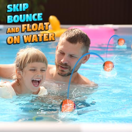 AIBAOBAO Wasserball, 2 Stück Wasserball für Kinder Erwachsene, Wasserhüpfball, Wasserbälle Wiederverwendbar 5.5 cm,Springen auf Wasser, Wasserspielzeug Kinder für Schwimmbad Strand und Meer