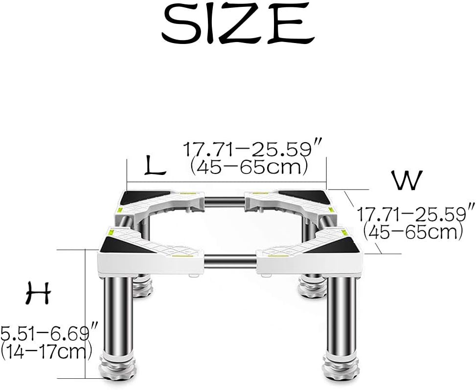 洗濯機・乾燥機用高耐久調節可能スタンドベース家具ローラーホルダー 4/8/12インチの強力な脚 モバイル冷蔵庫 家電棚サポートソリュ