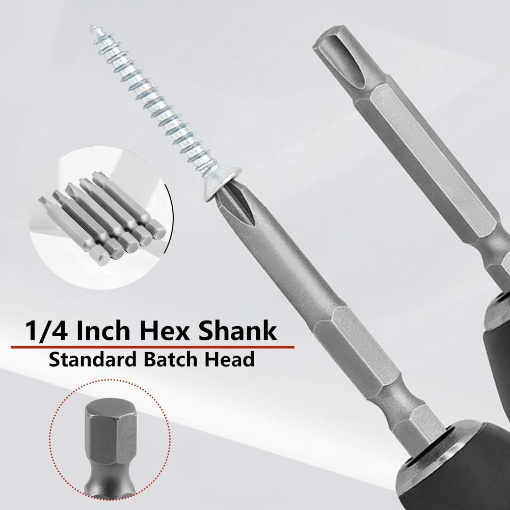 13Pcs Special Shape Screwdriver Insert Bit Set, Hex Shank Durable CR-V Steel Screwdriver bits with Phillips, Triangle, Slotted, Y-Type, U-Type, Inner Cross, 3-Points (50 mm / 2 inch)