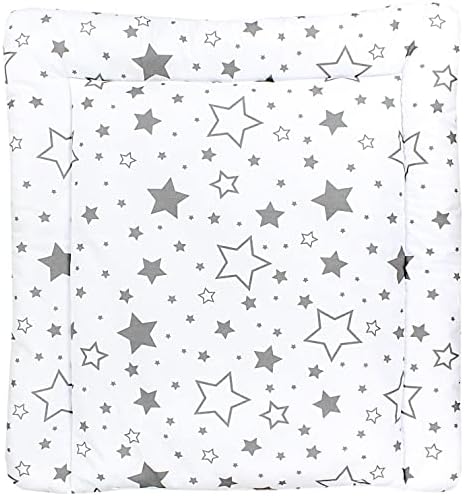 TupTam Baby Wickeltischauflage mit Baumwollbezug Gemustert, Farbe: Graue Galaxie, Größe: 70 x 70 cm