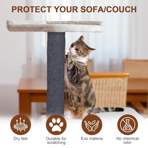 WUZILIN (Dunkelgrau, 30 * 100cm 1Pack) Katzen-Kratzmatte, Wand-Kratzer – vielseitige, Selbstklebende Alternative. Einfache Verwendung für Bäume, Wände, Möbel, Kratzbäume und zum Couch-Schutz.