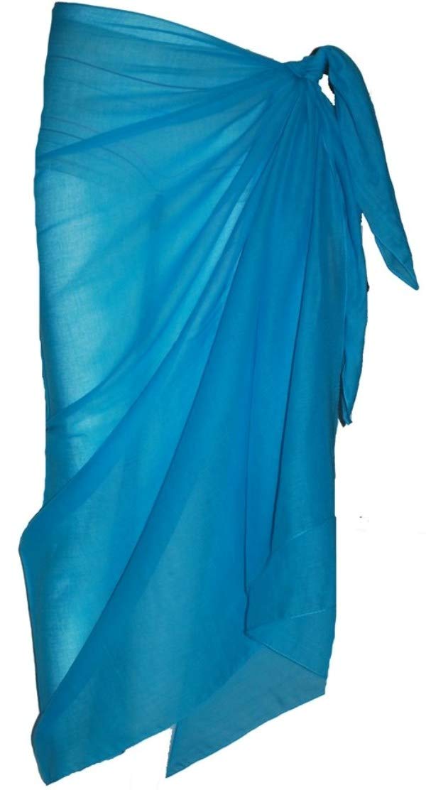 P4f Women's Turquoise Premium Cotton Sarong 100Cm X 200Cm (Turquoise)