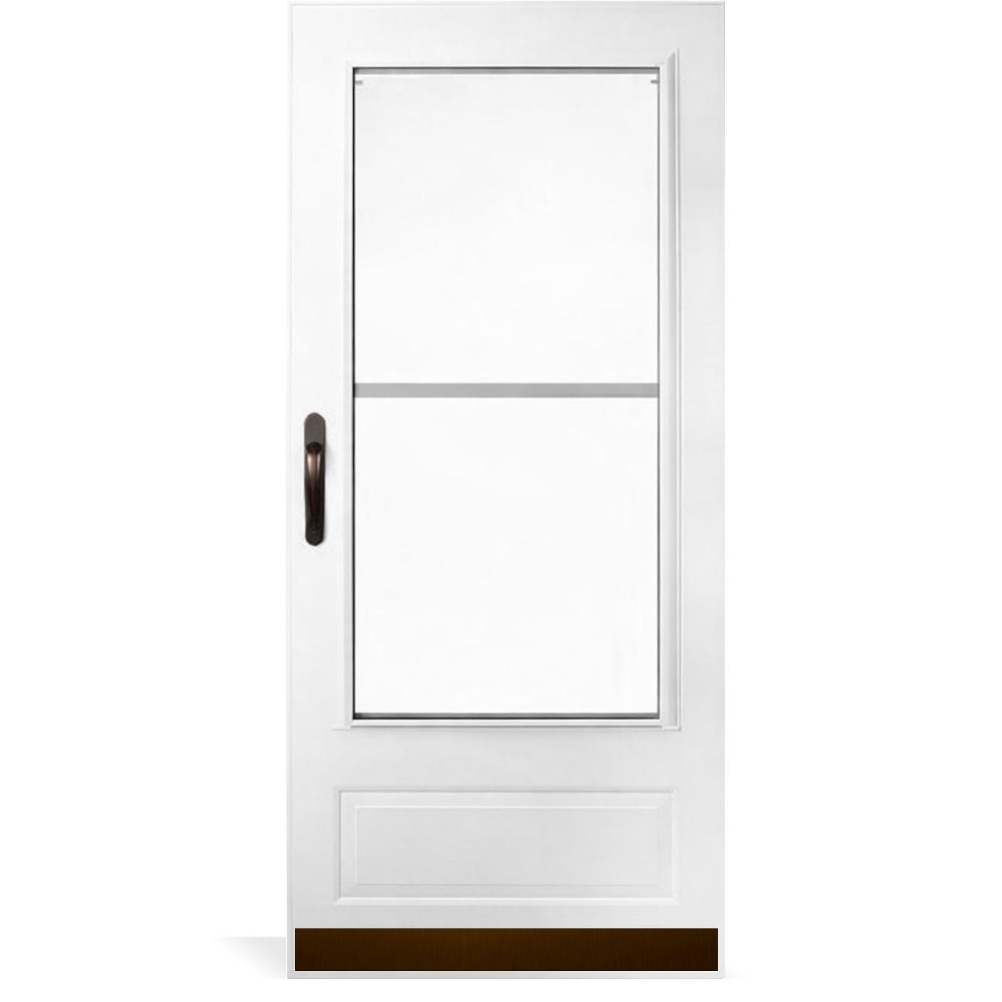 Deck the Door Decor Storm Door Protection Plate – Anodized Aluminum Kick Plate – Screw Mount – Durable Door Protection – Oil Rubbed Bronze – 3" x 34"