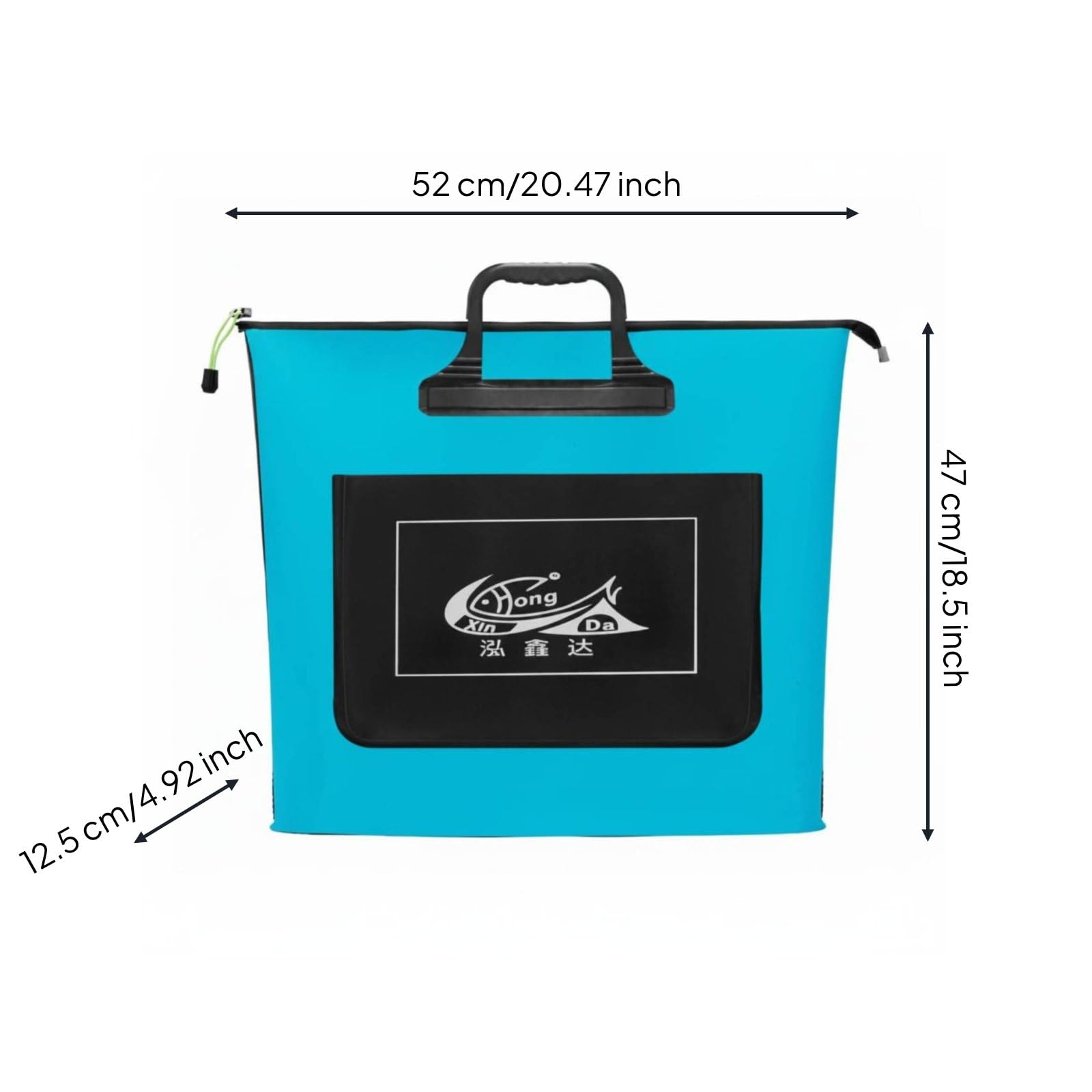 Qianly Secchio Pieghevole per Pesci Vivi Grande Capacità Borsa per Pesci Vivi Spessorato Secchio da Pesca per Pescatori, Blu, 52