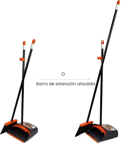 Miniatura 5 de Escobilla para el polvo y escoba Combo de limpieza con mango largo de 54 pulgadas para la cocina de la casa oficina sala vestíbulo uso para piso