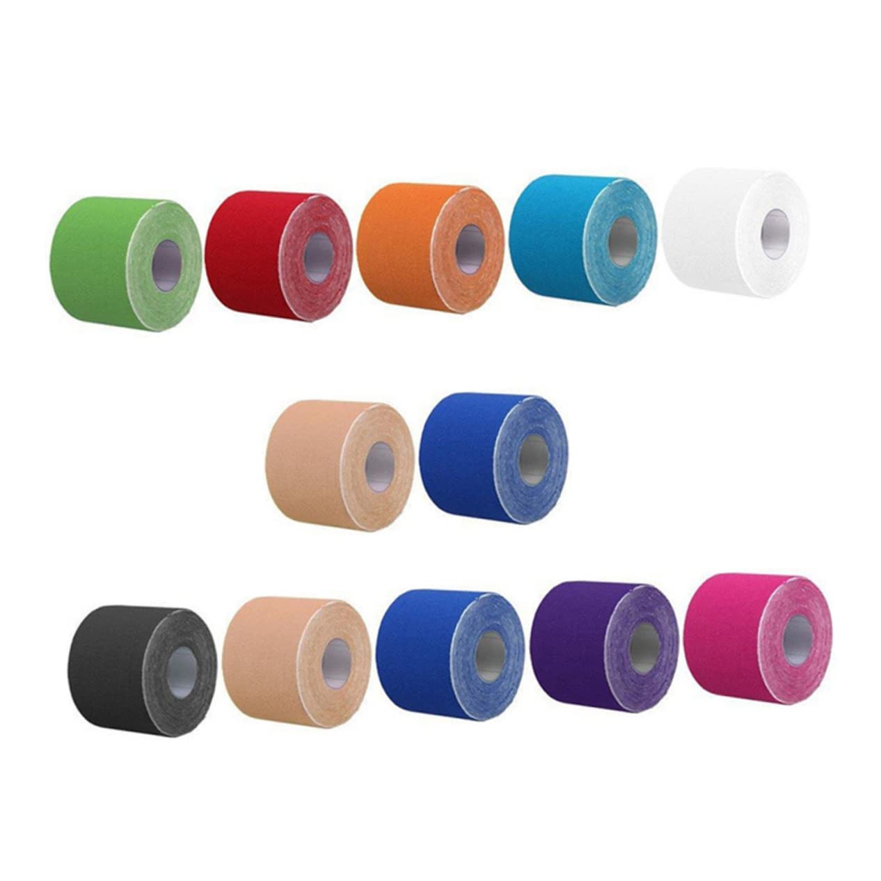 Ciieeo Portable Sports Tapes Elastic Athletic Tape 12 Rolls Soccer Muscle Relief Random Color
