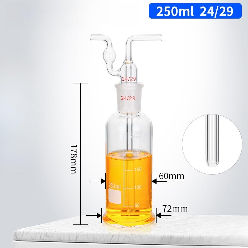 matraz de laboratorio, Cilindro de gas de tubo recto de vidrio con tapón, experimentos de laboratorio de 10-1000 ml(250ml (24))