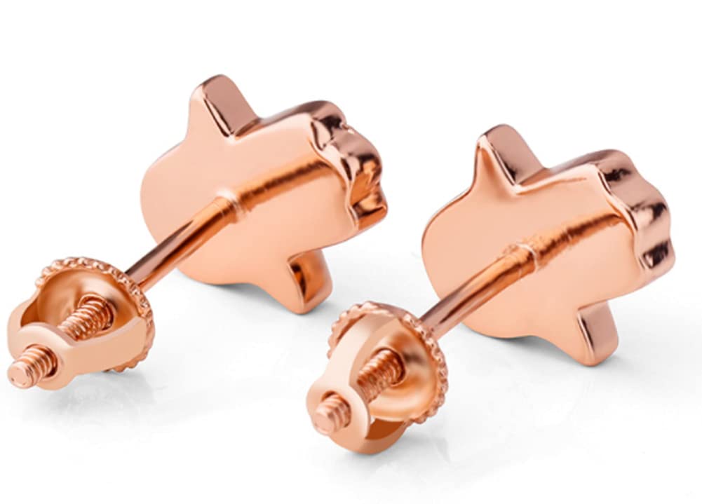 Orecchini a bottone da donna in argento sterling 925 e oro 18 carati con strass Hip Hop