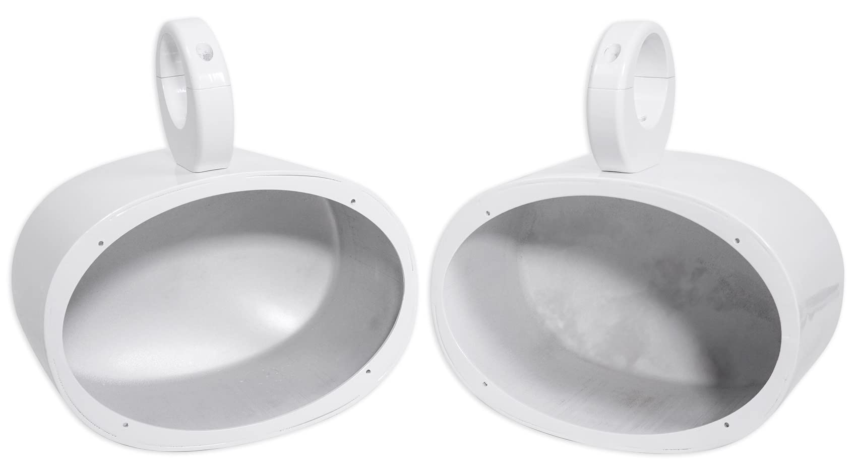Rockville (2) 6x9 1000w 360 Swivel White Aluminum Surface Mount Boat Speakers