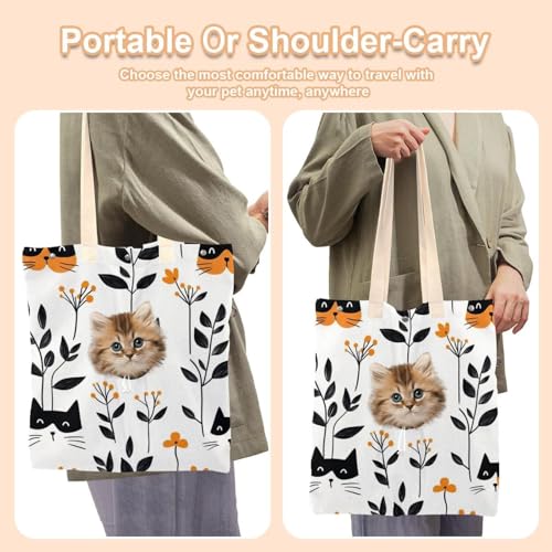 Sac de transport mains libres pour chat avec motif fleur