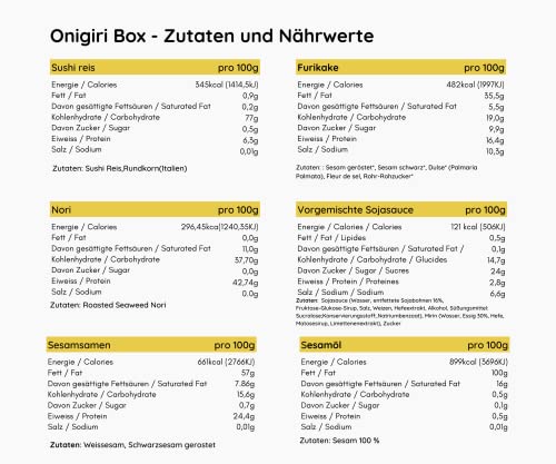 EasyCookAsia Onigiri DIY Set I Japanisches Sushi-DIY-Set I inkl. Anleitung für Kochanfänger I Besonderes Geschenk für Asia- und Kochliebhaber