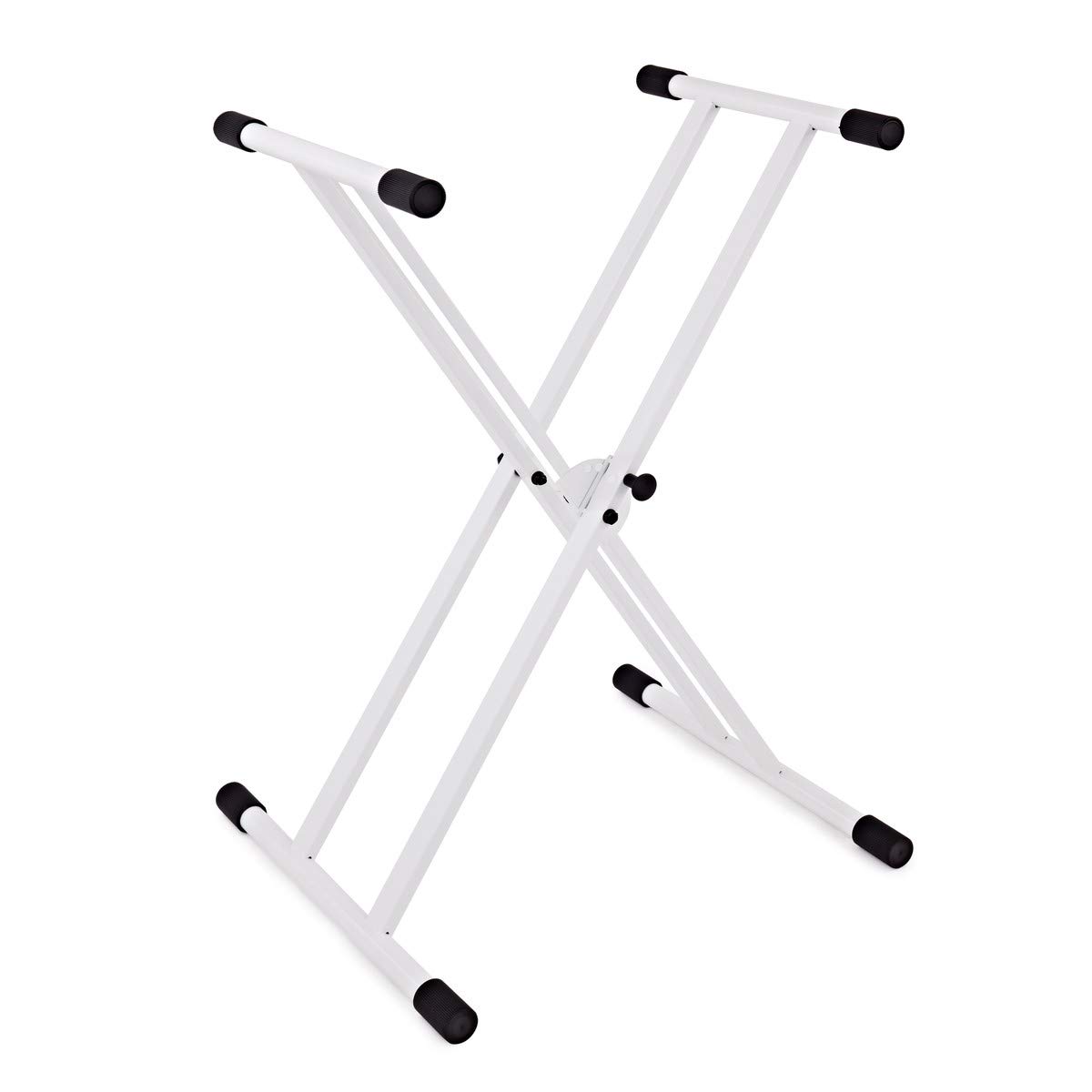 gear4music X-Frame Stand Doppio Rinforzo per Tastiera, Bianco