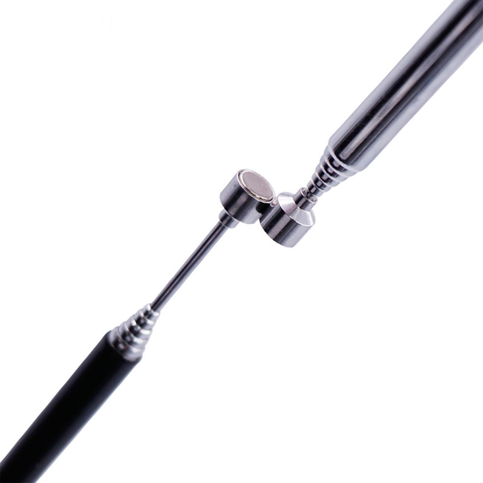 Herramienta de Recogida Magnética, Potente Varilla de Succión de Metal, Herramienta de Recogida con Imán, Herramienta de Recogida Telescópica Magnética para Construcción de Mantenimiento(Plata)