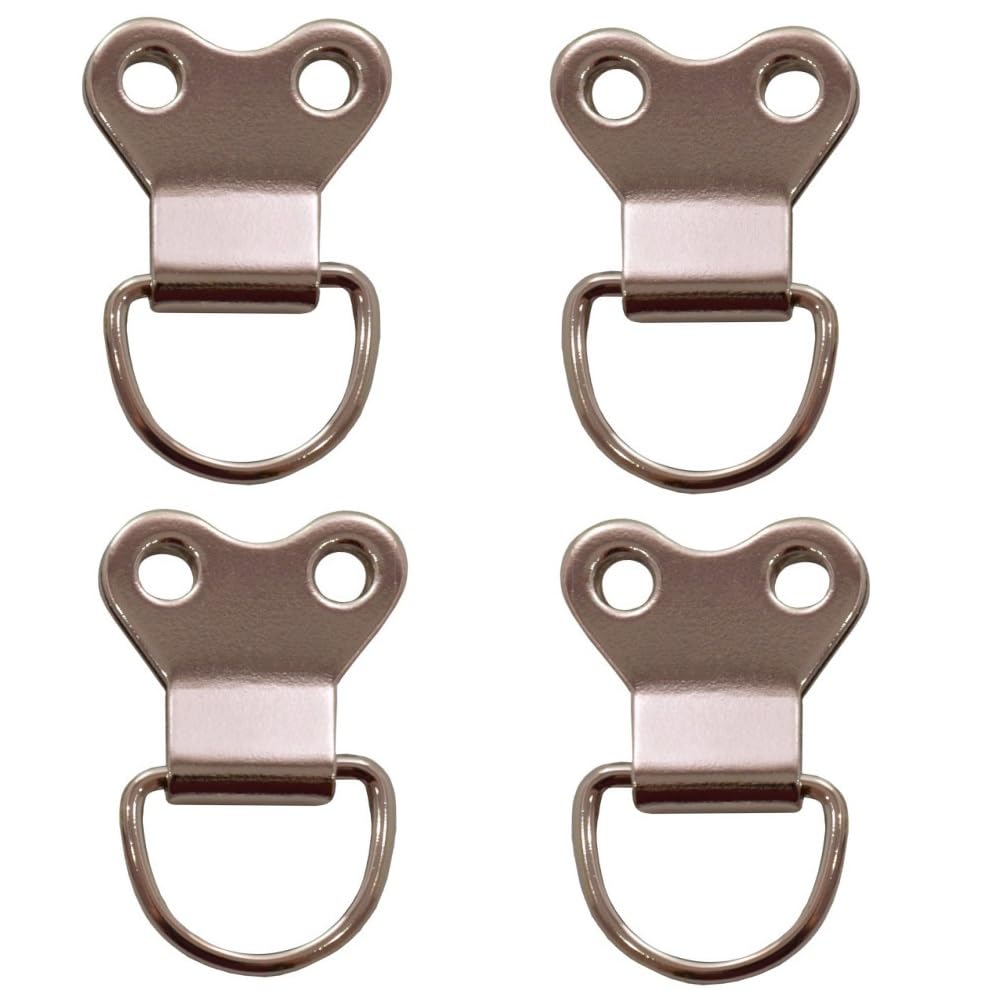 Merriway Nickel Bh02741 (10 Pcs) Picture Frame Hanging D-Ring, Large Plated - Pack Of 10 Pieces
