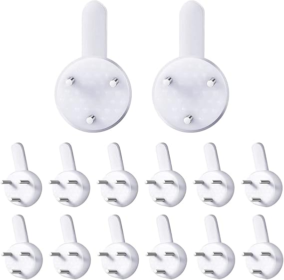 36 Pcs Plastic Non-Trace Wall Picture Hooks, White, S Size | Non-Mark, Invisible Concrete Nail, Hard Wall Hook, Traceless Hangers, No Damage Hanging Kit