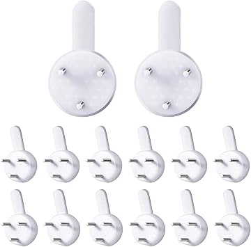 36 Pcs Plastic Non-Trace Wall Picture Hooks, Invisible Concrete Nail Hard Wall Hooks, No Damage Hanging Kit for Picture Photo Frame Hangers - White S Size