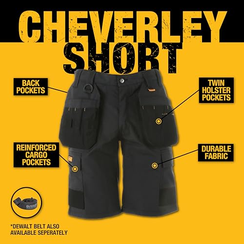 DEWALT Cheverley Lightweight Grey Polycotton Shorts Waist 34in