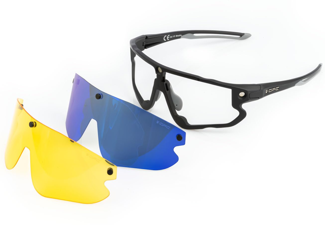 OPC All Round MORPHO | Sportowe okulary przeciwsłoneczne z polaryzacją | Wymienne soczewki do jazdy na rowerze i wspinaczki | UV400 | system magnetyczny, czarne