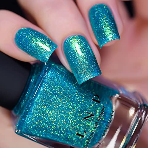 Image of ILNP Blue Lagoon - Shimmering Teal Holographic Jelly Nail Polish