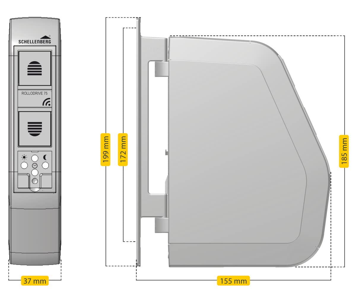 Schellenberg ROLLO Drive 75 Premium dimensions diagram