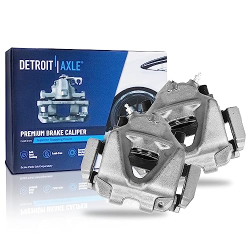 Image of Detroit Axle - Brake Kit for BMW 2010-2013 328i, 328i xDrive 2013-2015 X1, Front Rear Drilled Rotors Brake Pads Front Calipers w /Bracket - 10pc Set