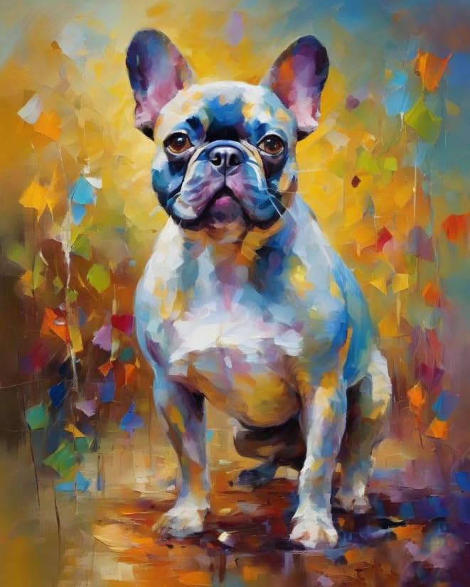 ZMHZMY Paint by Numbers DIY French Bulldog Art Oil Painting Home Decor 40x50cm Frameless