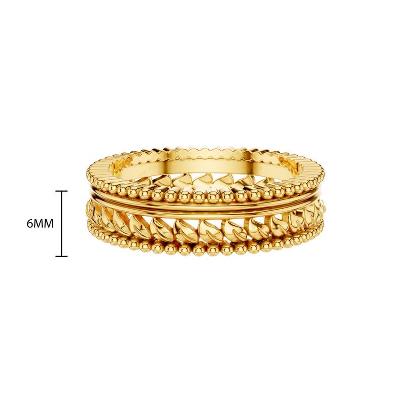 Image of KISNA 9KT / 14KT / 18KT Leaf Harmony Yellow Gold Band For Women | S14