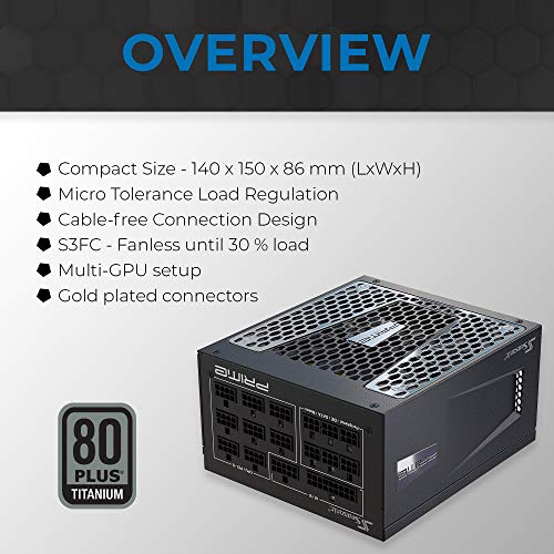 Seasonic PRIME TX-1000, 1000W 80+ Titanium, Full Modular, Fan Control in Fanless, Silent, and Cooling Mode,Perfect Power Supply for Gaming and High-Performance Systems, SSR-1000TR. - Thumbnail 5