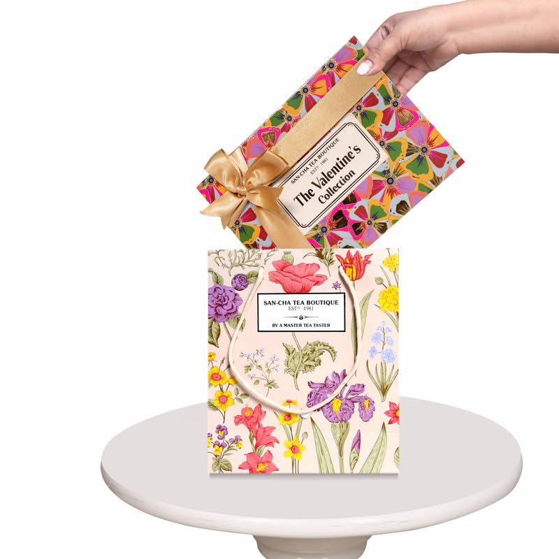Image of Valentine's Day Gift, Valentines Tea Collection, Tea Gift Box, Wild Rose Green Tea & Lavender Green Tea, 100g Loose Leaf Tea, Gift for Him & Gift for Her