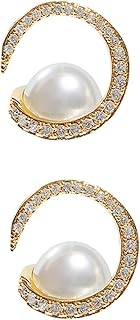 1 Par De Brincos De Pérola De Prata Esterlina Brincos De Pérolas Para Joias De Strass Elegantes Brincos Femininos Brincos De Pérola Para Joias De Orelha