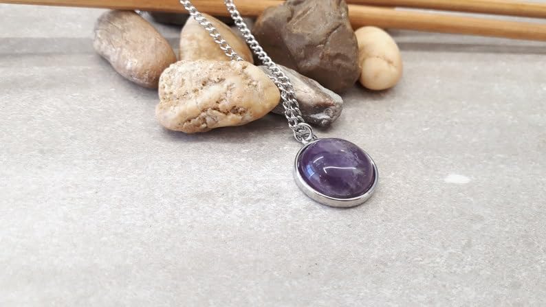 Pendentif améthyste de guérison spirituelle et chakra avec chaîne - 3