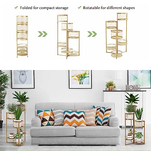 Support pour plantes en métal pliable étagère 6 niveaux - 5