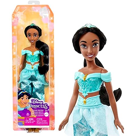 Disney Princess Dolls, New for 2023, Jasmine Posable Fashion Doll with Sparkling Clothing and Accessories, Disney Movie Toys, HLW12 Cover