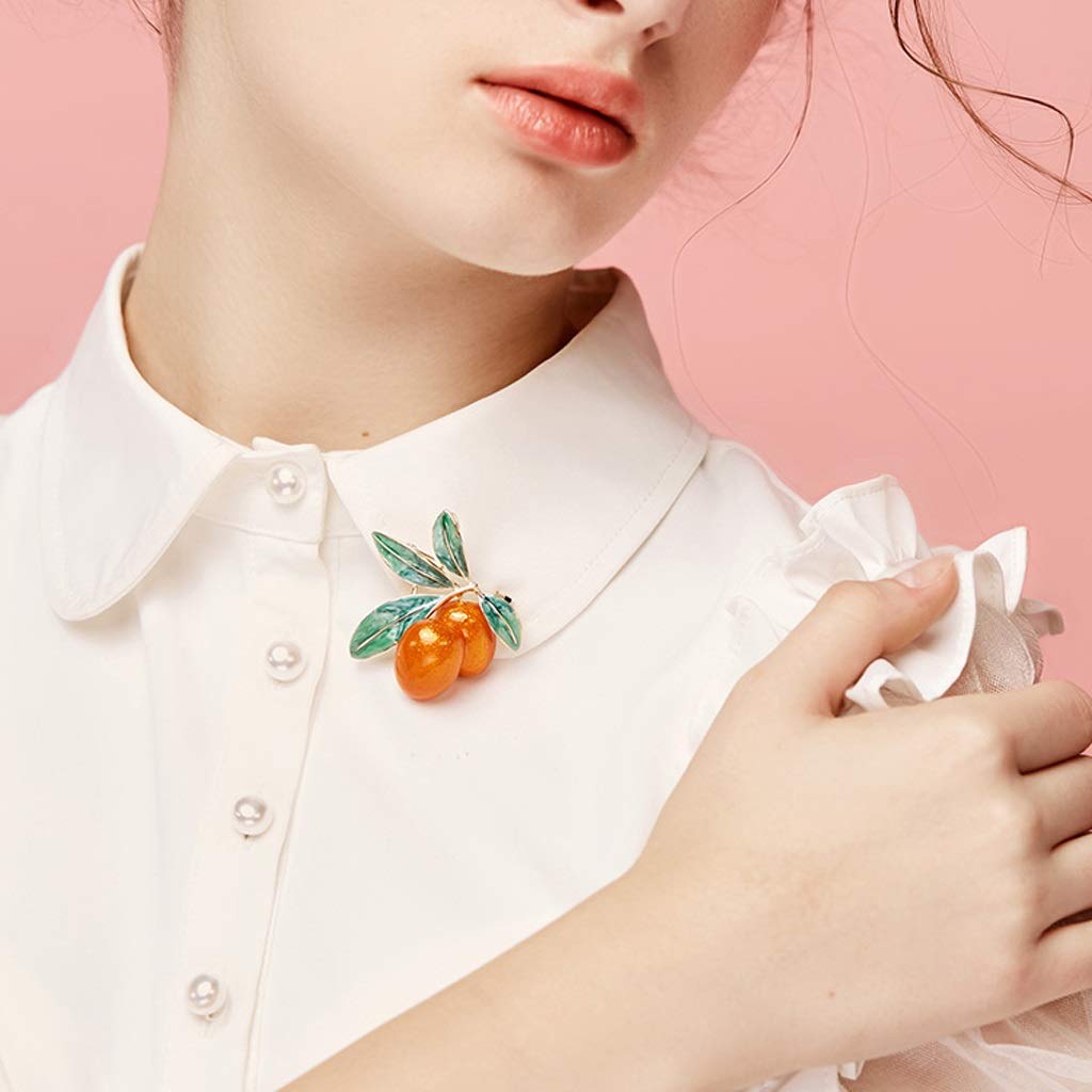 Spilla da Donna 1 Pz. Spille Carine A Forma di Kumquat, Personalizzate, per Giacche E Maglioni da Donna, Accessori Decorativi, Spille alla Moda in Lega